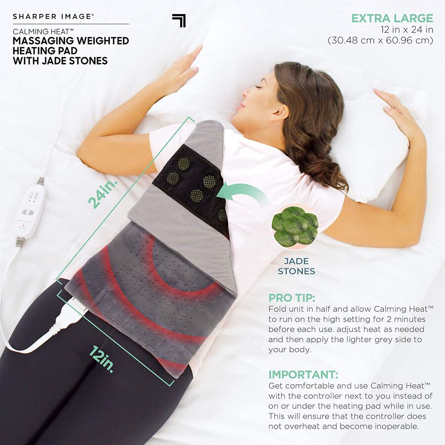 Sharper Image® Calming Heat, Jade Stone Massaging Weighted Heating Pad